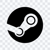 Steam black icon SVG