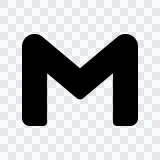 Gmail black icon PNG