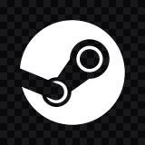 Steam white icon SVG