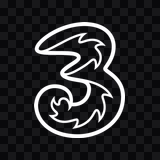 logo Tri (3) putih PNG