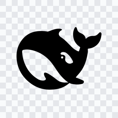 DeepSeek black icon in PNG format