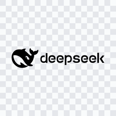 DeepSeek black logo in PNG format