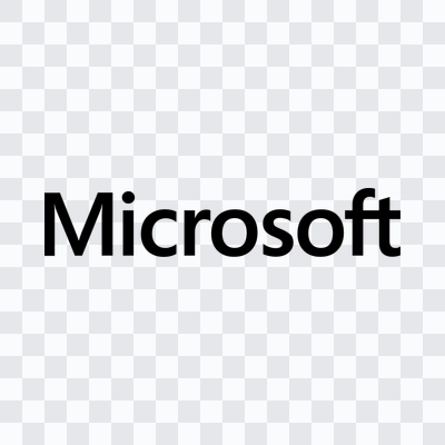 download logo teks Microsoft hitam png