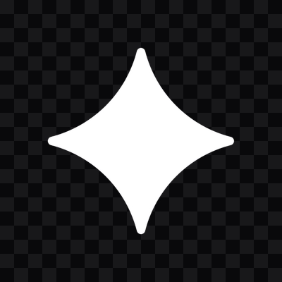 Google Gemini white icon in PNG format