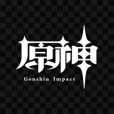 Genshin Impact white logo in PNG format