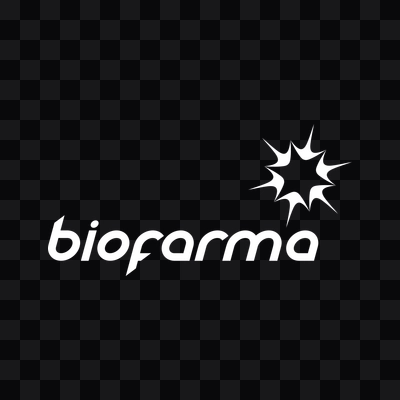 Bio Farma white logo in PNG format