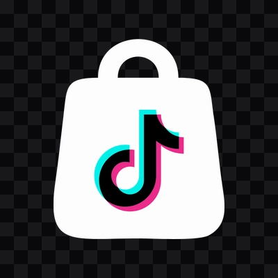 Tiktok Shop white icon in PNG format