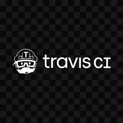 logo Travis CI putih SVG