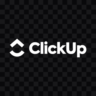 ClickUp white logo SVG