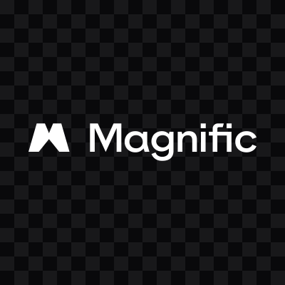 Magnific white logo SVG