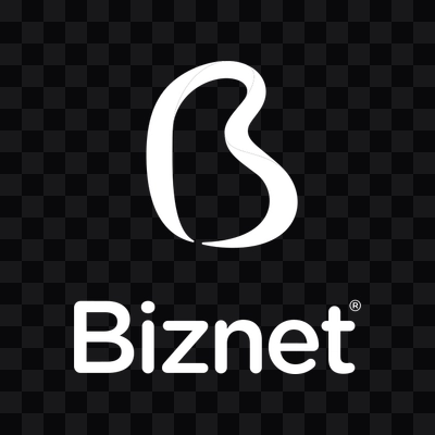 Biznet white logo PNG