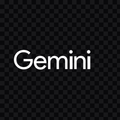 Google Gemini white wordmark PNG