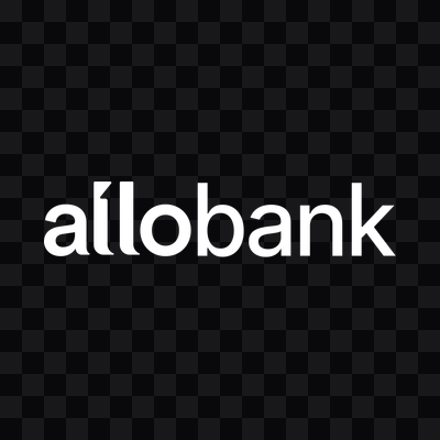 Allo Bank white logo in PNG format