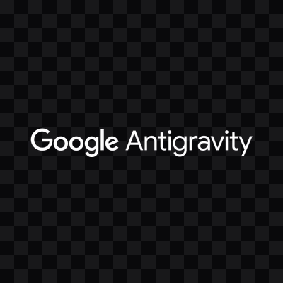 Google Antigravity white logo in PNG format
