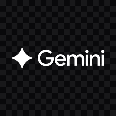 Google Gemini white logo in PNG format