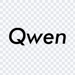 Qwen AI black wordmark PNG