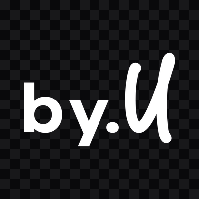 by.U white logo in PNG format
