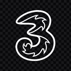 logo Tri (3) putih PNG