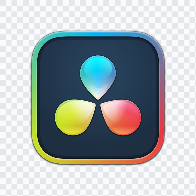 DaVinci Resolve colored logo PNG