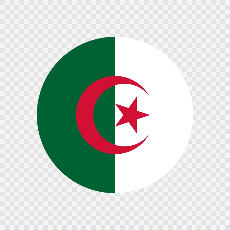 Ikon bendera Aljazair lingkaran
