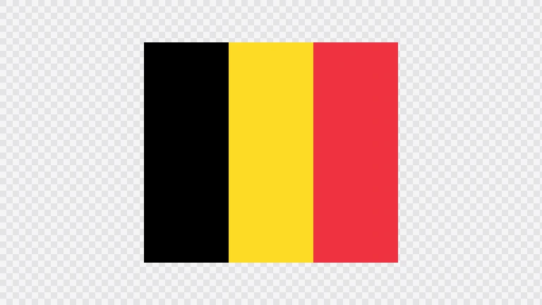 The flag of Belgium is composed of three equal vertical bands of black, yellow and red.
