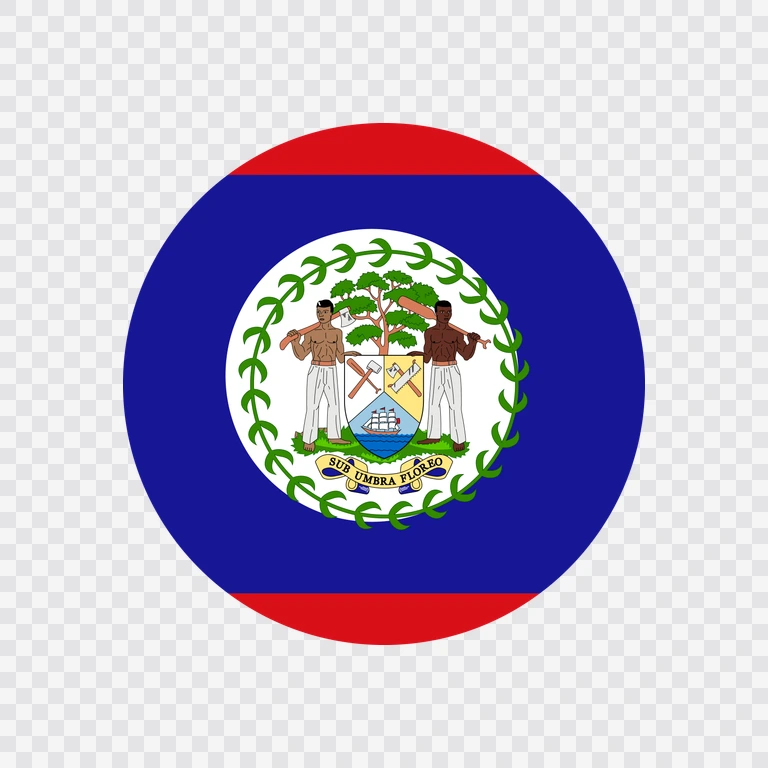 Belize circle flag icon