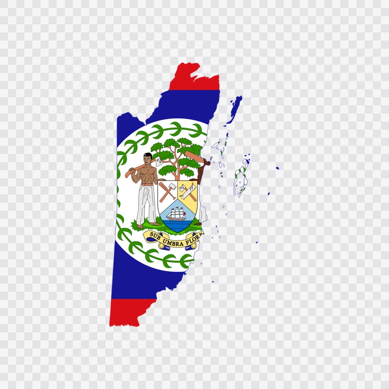 Belize flag map