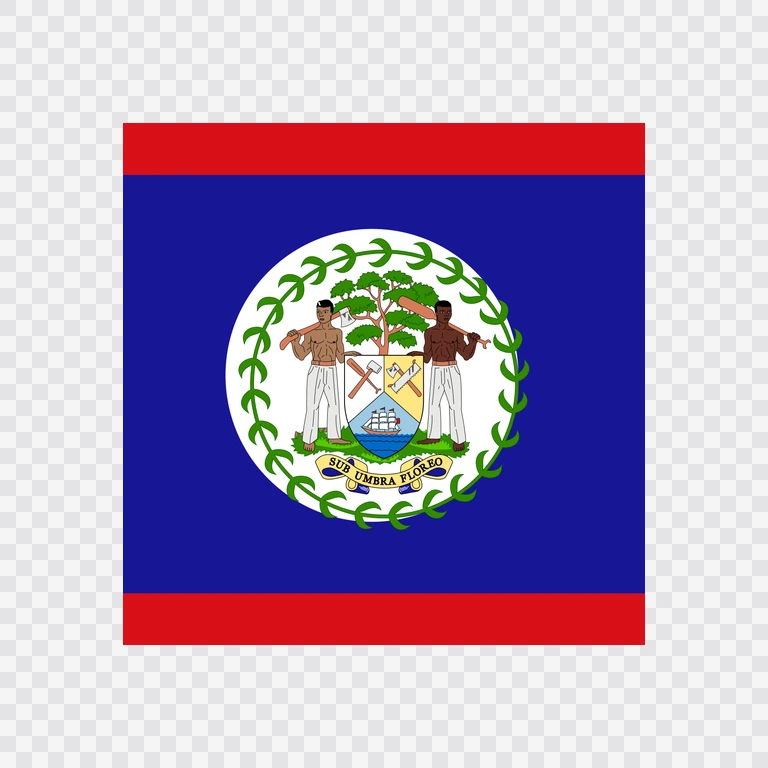 Belize square flag icon