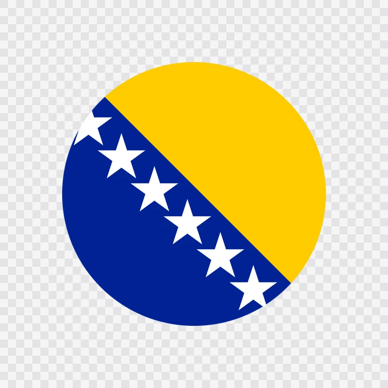 Ikon bendera Bosnia dan Herzegovina lingkaran