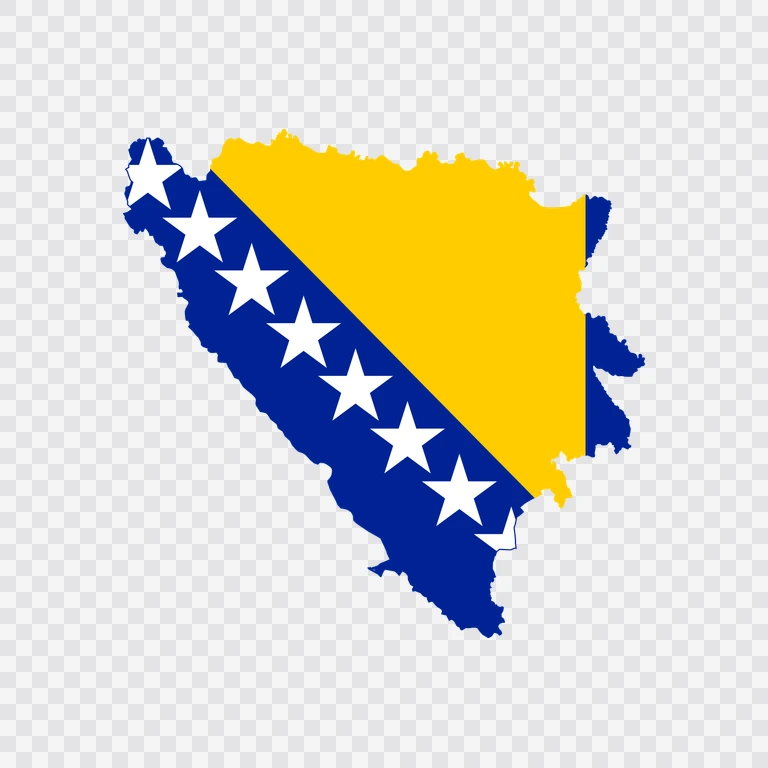 Peta bendera Bosnia dan Herzegovina