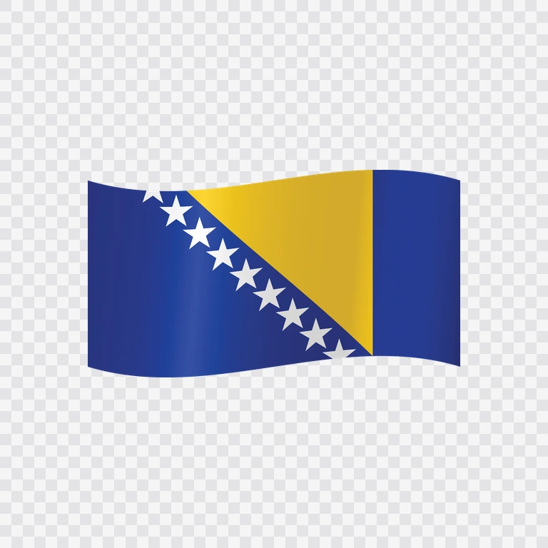 Bendera Bosnia dan Herzegovina berkibar