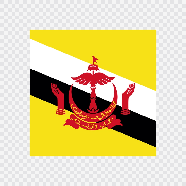 Brunei square flag icon