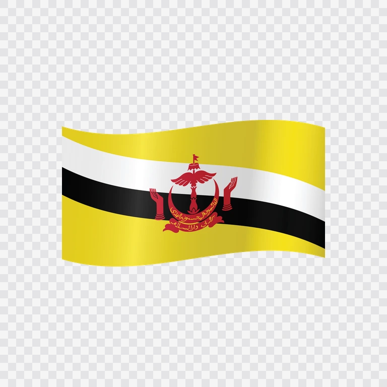 Brunei waving flag