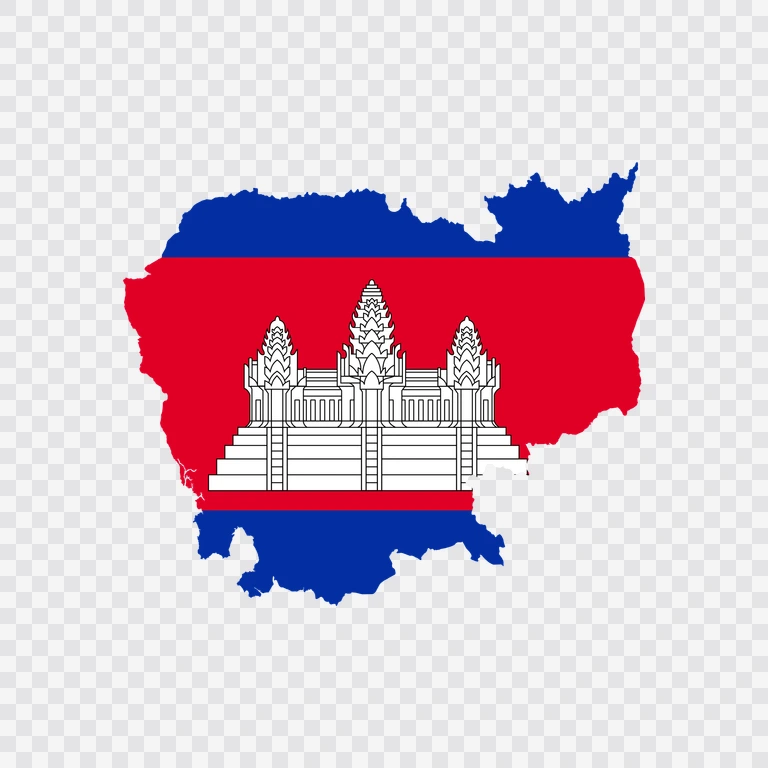 Cambodia flag map