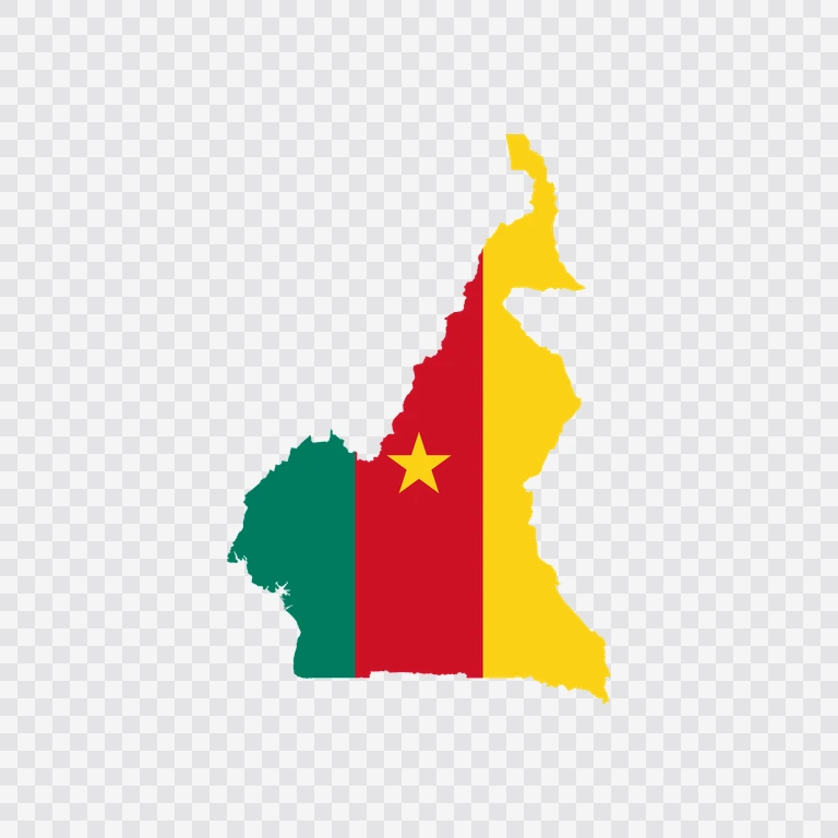 Cameroon flag map