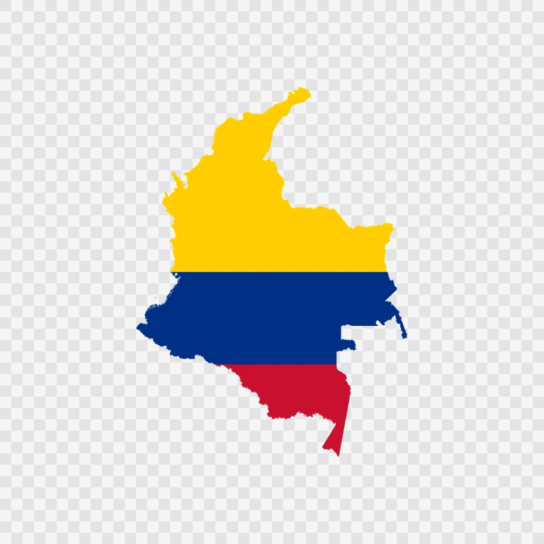 Peta bendera Kolombia