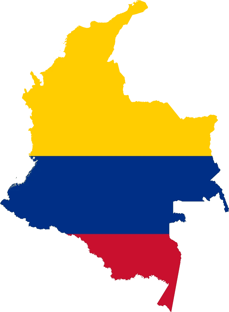 Colombia flag map