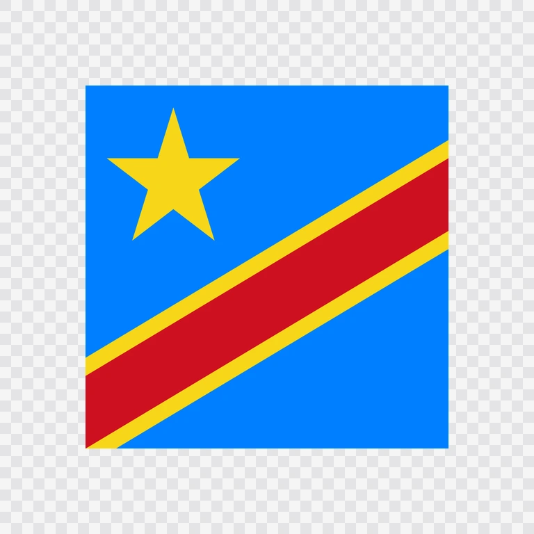 DR Congo square flag icon