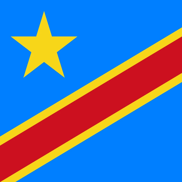 DR Congo square flag icon