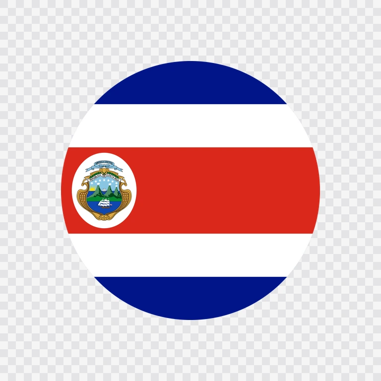 Costa Rica circle flag icon