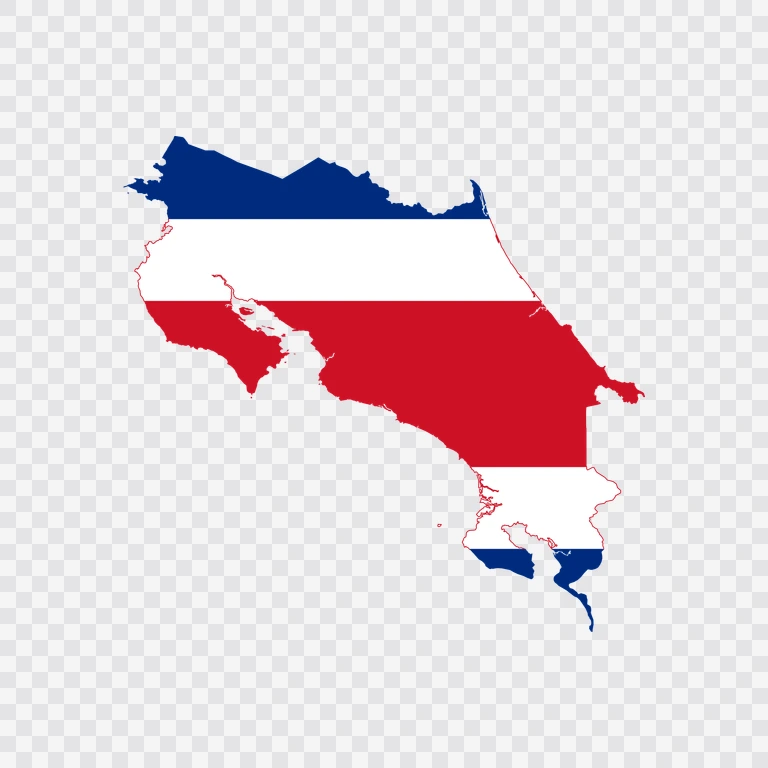Costa Rica flag map