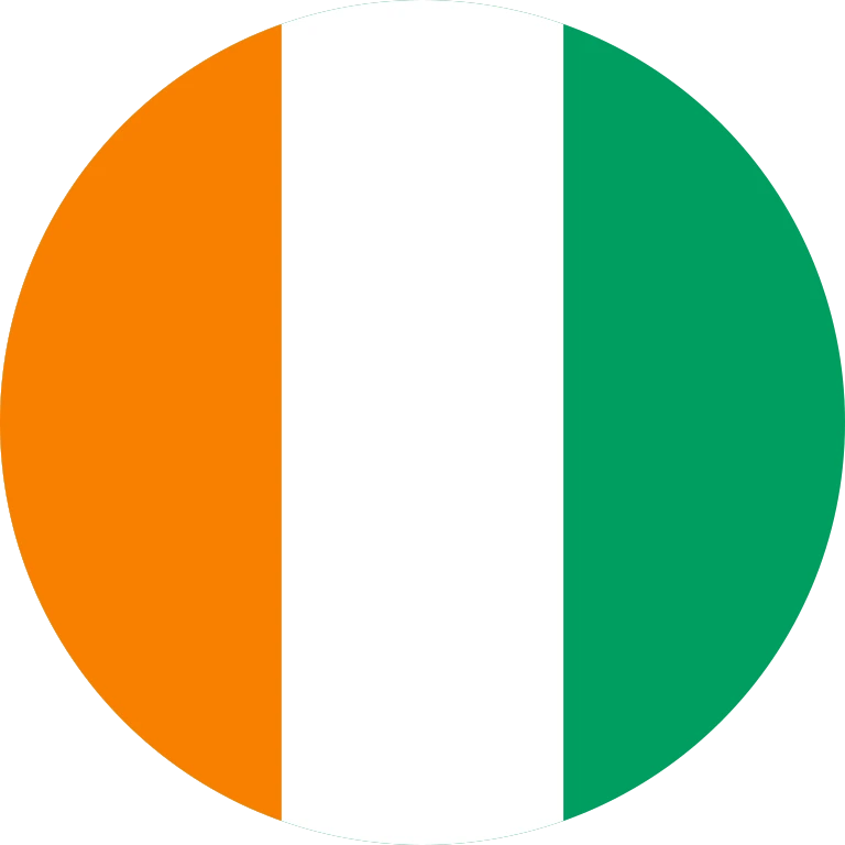 Ivory Coast circle flag icon