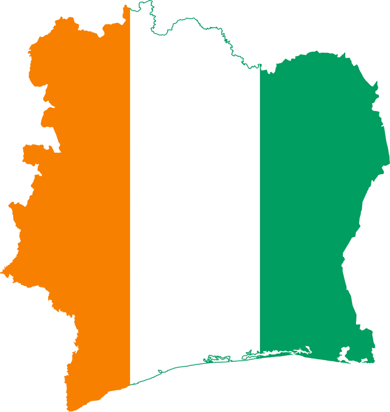 Ivory Coast flag map