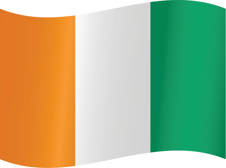 Ivory Coast waving flag