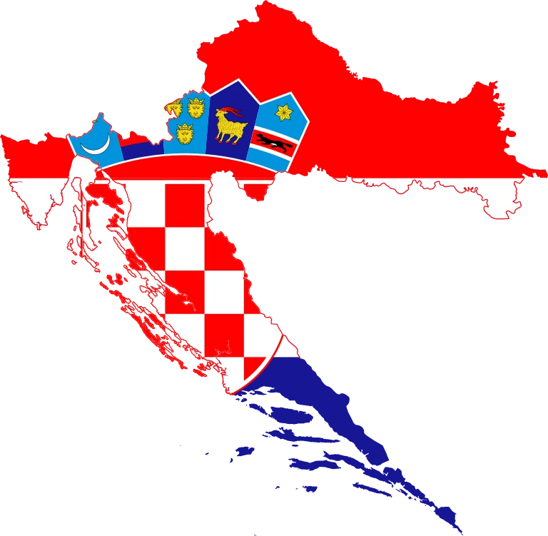 Croatia flag map