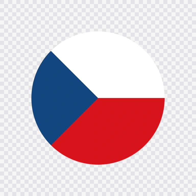 Ikon bendera Republik Ceko lingkaran