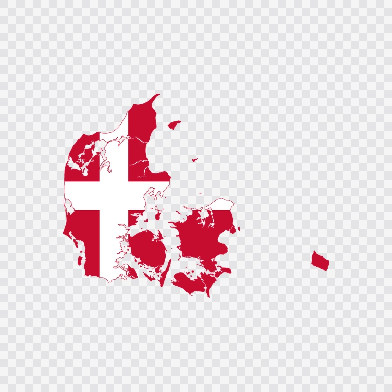 Denmark flag map