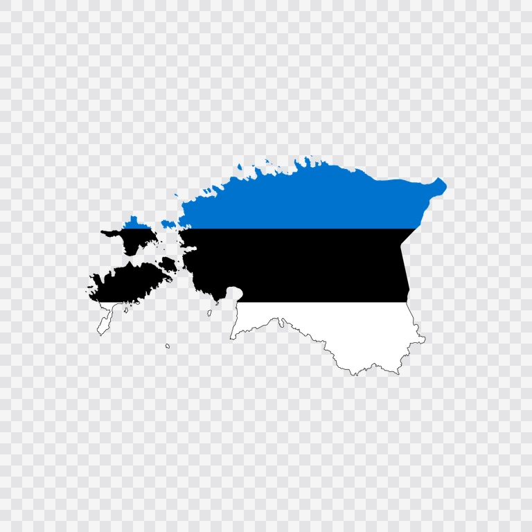 Estonia flag map