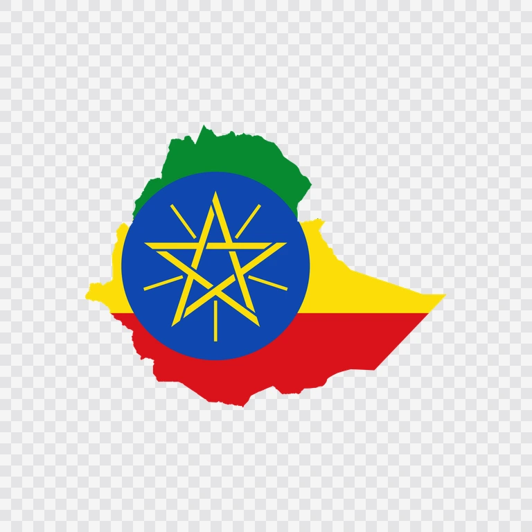 Ethiopia flag map
