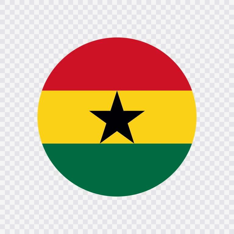 Ikon bendera Ghana lingkaran